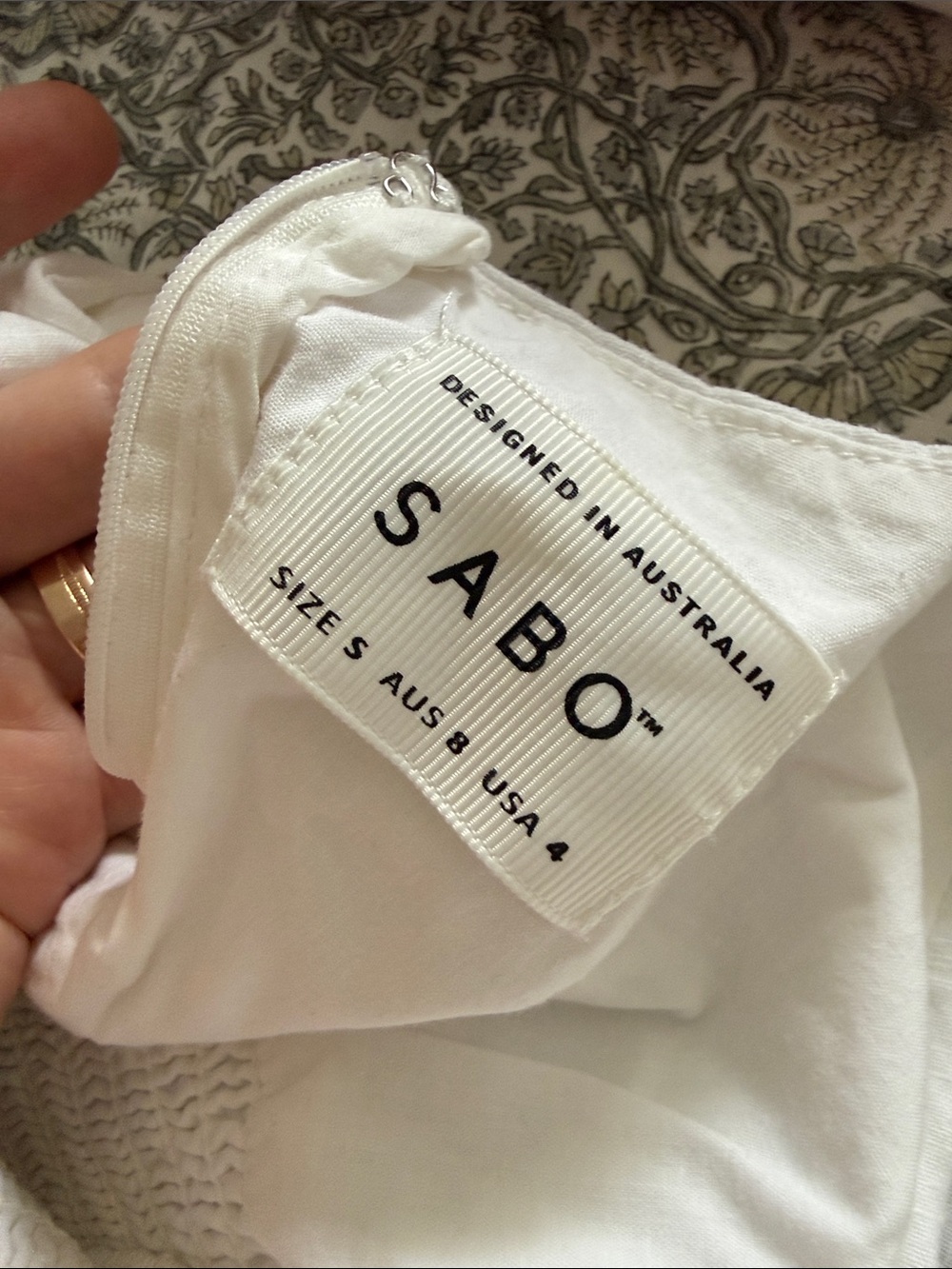 Sabo Skirt White Smocked Mini Dress - Picture 7 of 7